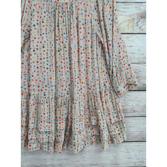 Maeve Anthropologie Geometric Print Button Down Blouse Womens Small Multicolor - Picture 7 of 12